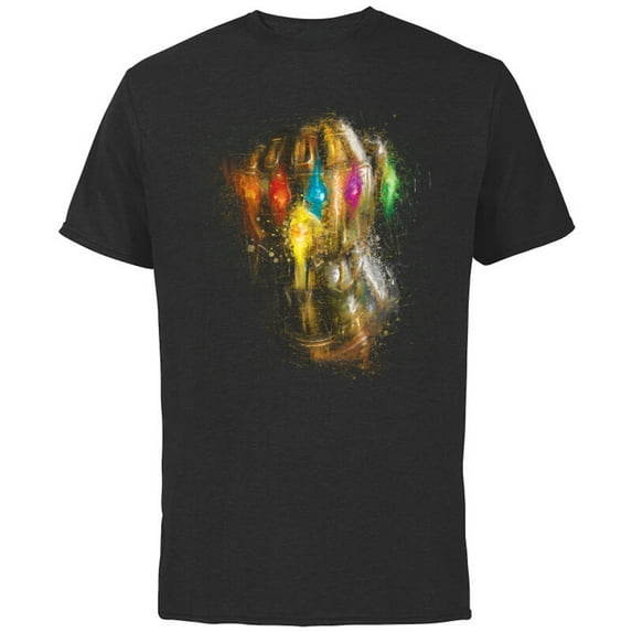 Marvel Avengers: Endgame Thanos Infinity Gauntlet - Short Sleeve Cotton T-Shirt for Adults - Customized-Black