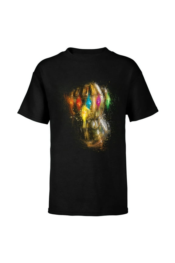 Avengers: Endgame Thanos Infinity Gauntlet - Short Sleeve T-Shirt for Kids - Customized-Black