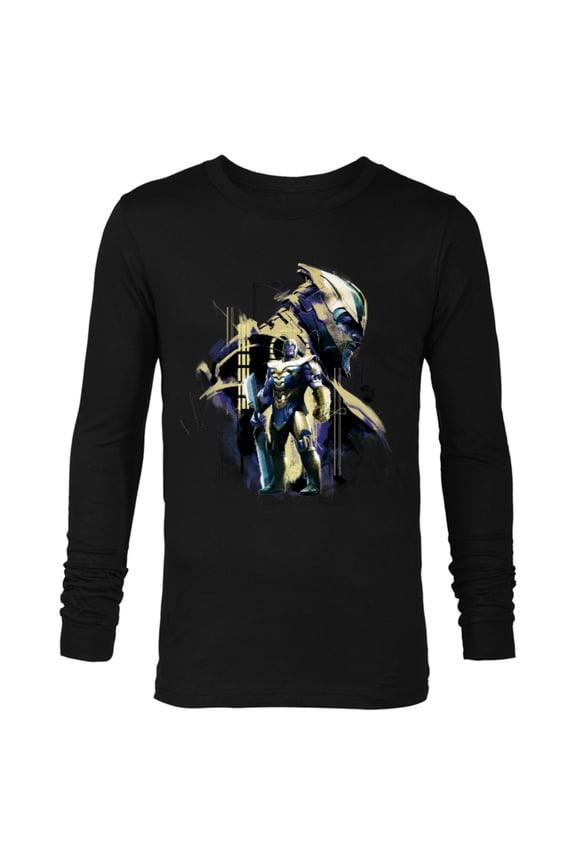 Avengers: Endgame Thanos in Gold Armor - Long Sleeve T-Shirt for Men - Customized-Black