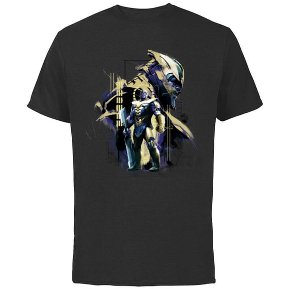 Marvel Avengers: Endgame Thanos in Gold Armor - Short Sleeve Cotton T-Shirt for Adults - Customized-Black