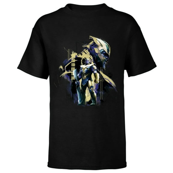 Marvel Avengers: Endgame Thanos in Gold Armor - Short Sleeve T-Shirt for Kids - Customized-Black