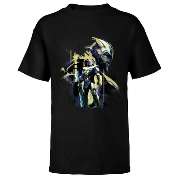 Marvel Avengers: Endgame Thanos in Gold Armor - Short Sleeve T-Shirt for Kids - Customized-Black