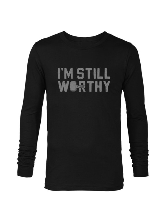 Avengers Endgame Thor I'm Still Worthy - Long Sleeve T-Shirt for Men - Customized-Black