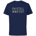 thumbnail image 1 of Marvel Avengers Endgame Thor I'm Still Worthy - Short Sleeve Cotton T-Shirt for Adults - Customized-Navy, 1 of 5