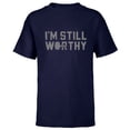 thumbnail image 1 of Marvel Avengers Endgame Thor I'm Still Worthy - Short Sleeve T-Shirt for Kids - Customized-Navy, 1 of 5