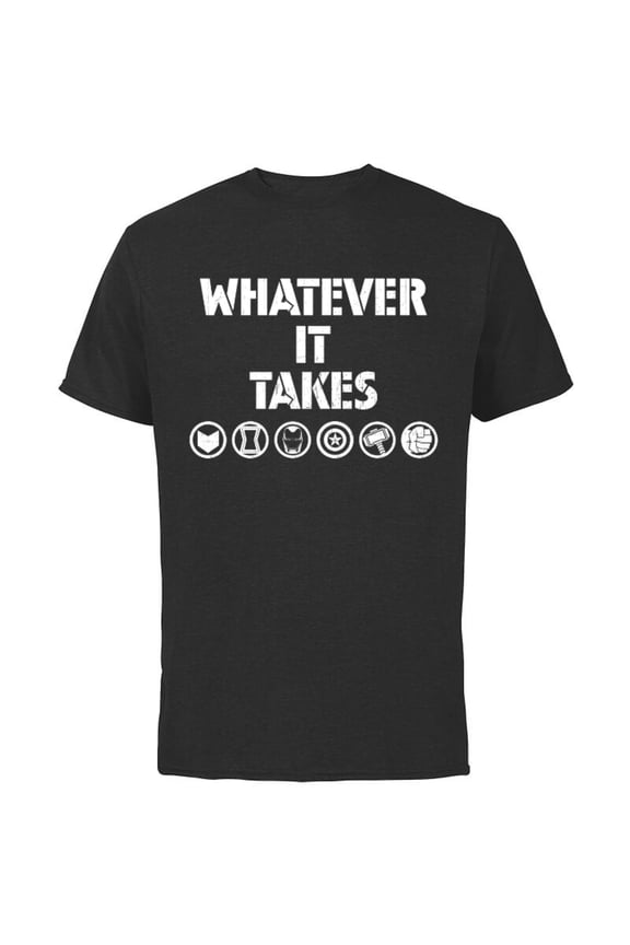 Avengers: Endgame Whatever It Takes - Short Sleeve Cotton T-Shirt for Adults - Customized-Black