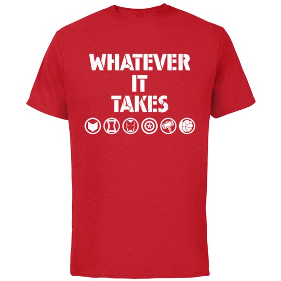 Marvel Avengers: Endgame Whatever It Takes - Short Sleeve Cotton T-Shirt for Adults - Customized-Red