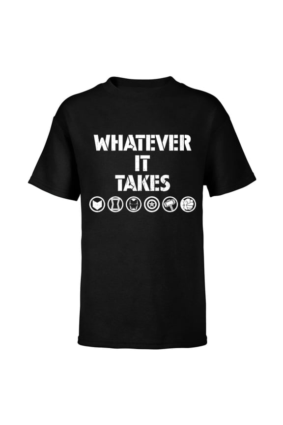 Avengers: Endgame Whatever It Takes - Short Sleeve T-Shirt for Kids - Customized-Black