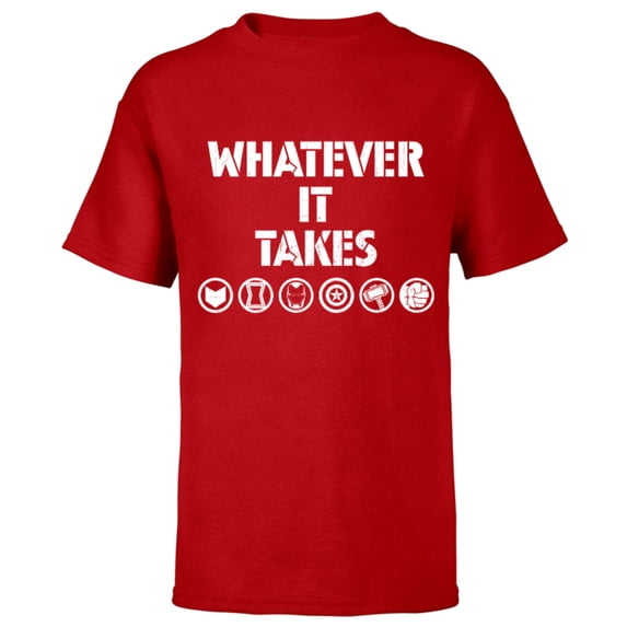 Marvel Avengers: Endgame Whatever It Takes - Short Sleeve T-Shirt for Kids - Customized-Red