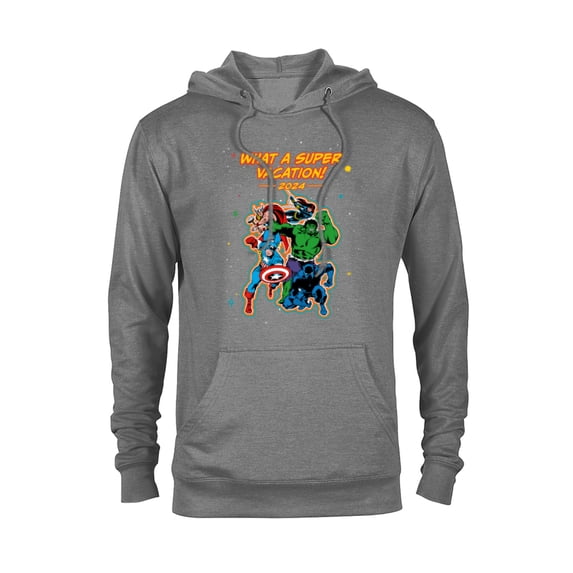Marvel Avengers Family Matching Trip Super Vacation 2024 - Pullover Hoodie for Adults - Customized-Athletic Heather