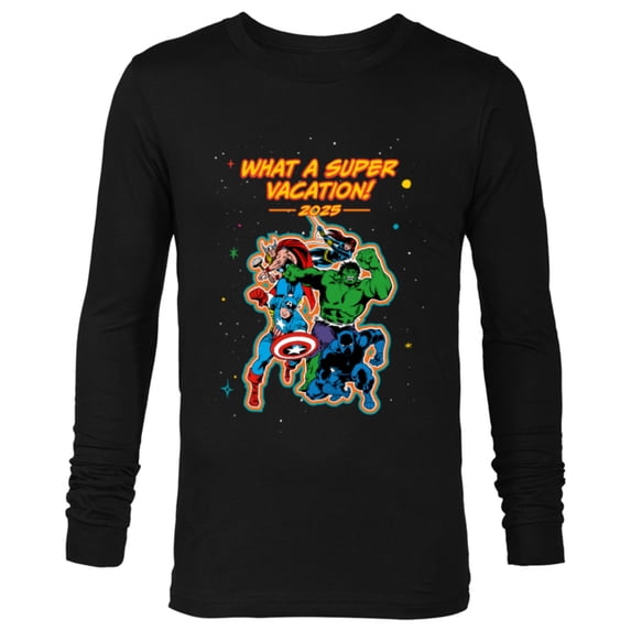 Marvel Avengers Family Matching Trip Super Vacation 2025 - Long Sleeve T-Shirt for Men - Customized-Black