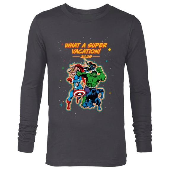 Marvel Avengers Family Matching Trip Super Vacation 2025 - Long Sleeve T-Shirt for Men - Customized-Charcoal Heather