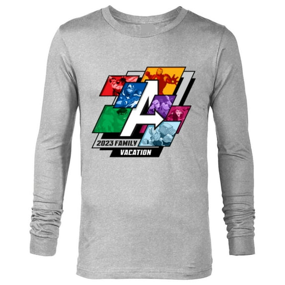 Marvel Avengers Family Vacation 2023 A-Logo - Long Sleeve T-Shirt for Men - Customized-Athletic Heather
