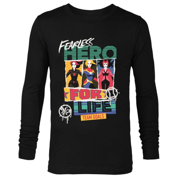 Marvel Avengers Fearless Hero For Life - Long Sleeve T-Shirt for Men - Customized-Black
