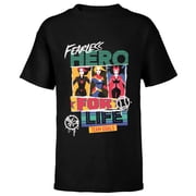 Marvel Avengers Fearless Hero For Life - Short Sleeve T-Shirt for Kids - Customized-Black