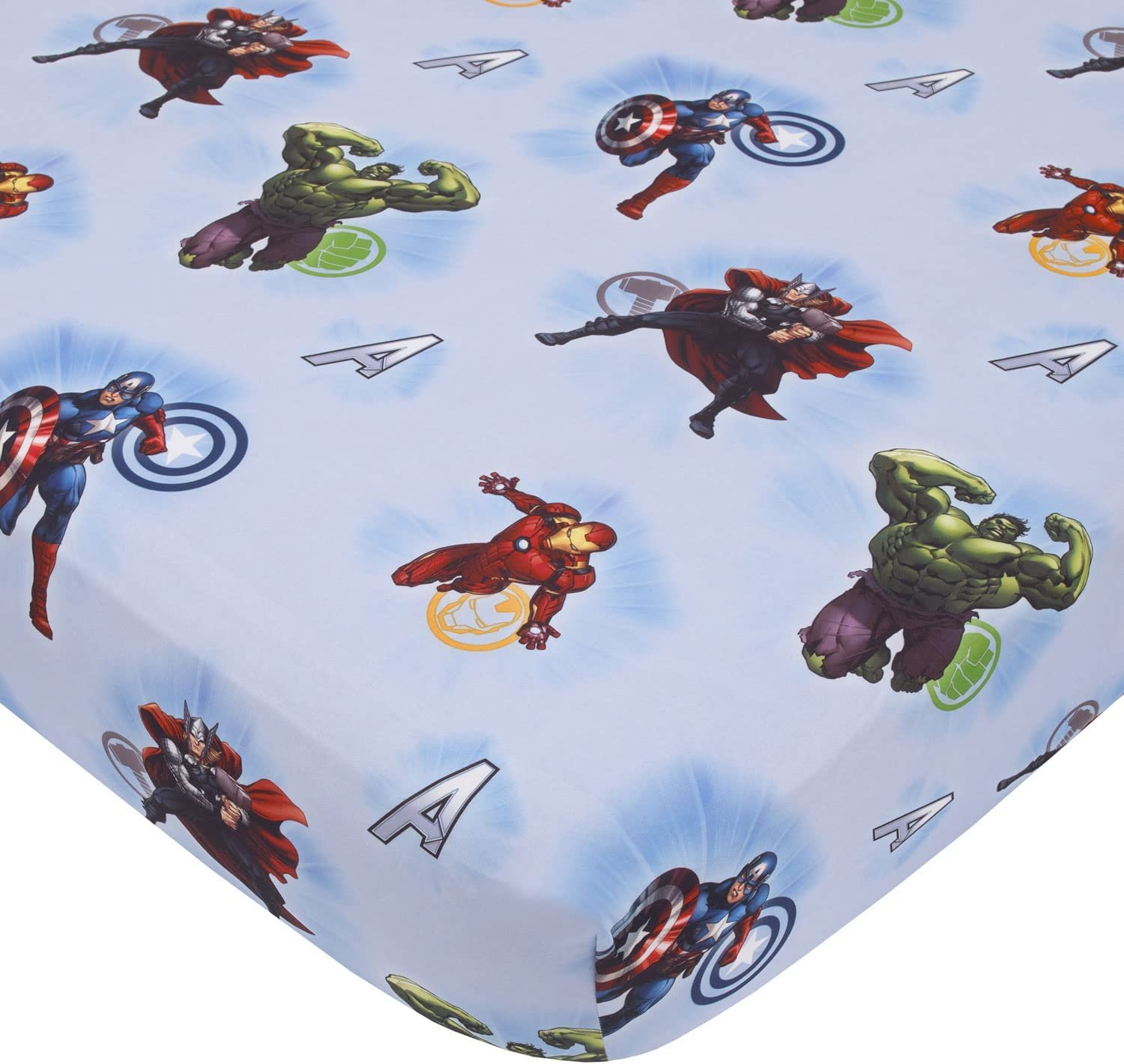 Marvel Avengers Fitted Crib Sheet 100% Soft Microfiber, Baby Sheet, Fits Standard Size Crib Mattress 28in x 52in - image 1 of 4