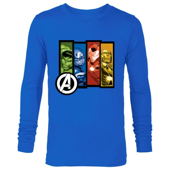 Marvel Avengers Four Heroes Four Colors - Long Sleeve T-Shirt for Men - Customized-Navy