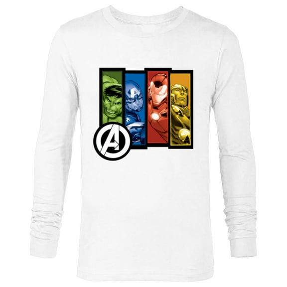 Marvel Avengers Four Heroes Four Colors - Long Sleeve T-Shirt for Men - Customized-White