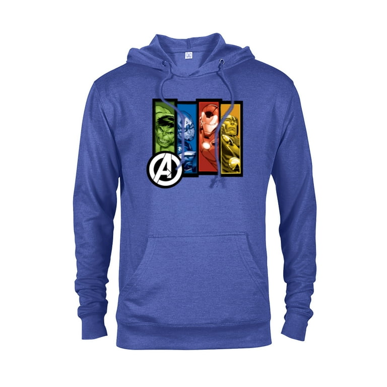 Marvel Avengers Four Heroes Four Colors Pullover Hoodie for Adults Customized Royal Heather
