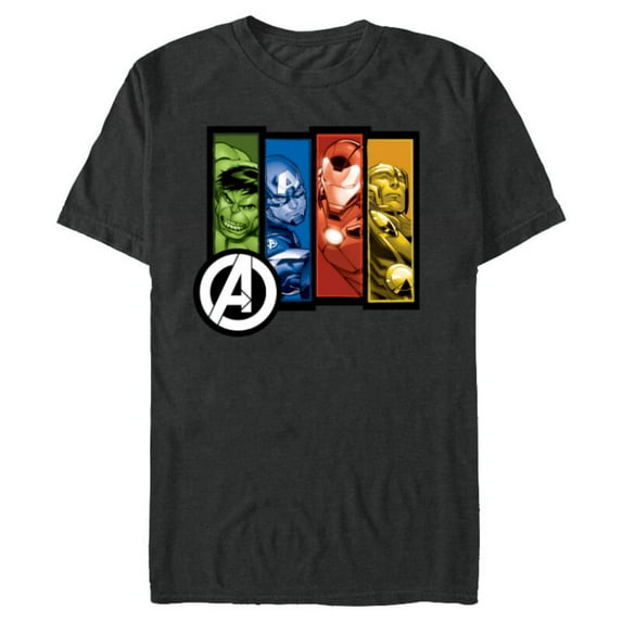 Marvel Avengers Four Heroes Four Colors - Short Sleeve Blended T-Shirt for Adults - Customized-Dark Heather