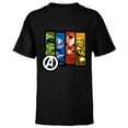 thumbnail image 1 of Marvel Avengers Four Heroes Four Colors - Short Sleeve T-Shirt for Kids - Customized-Black, 1 of 5