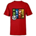 thumbnail image 1 of Marvel Avengers Four Heroes Four Colors - Short Sleeve T-Shirt for Kids - Customized-Red, 1 of 5