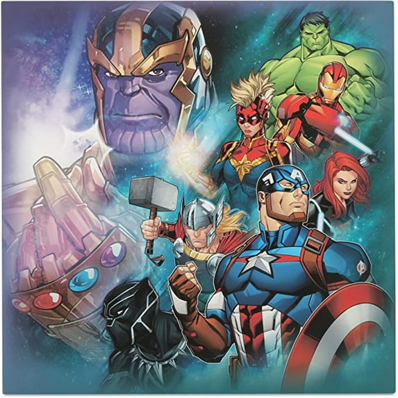 Marvel Avengers Gallery Wrapped Canvas Wall Decor - Large Avengers Character Collage Wall Art for Home