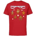 thumbnail image 1 of Marvel Avengers Gingerbread Cookie Ornaments Holiday Standard - Short Sleeve Cotton T-Shirt for Adults - Customized-Red, 1 of 5