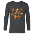 thumbnail image 1 of Marvel Avengers Gingerbread Cookies Holiday - Long Sleeve T-Shirt for Men- Customized-Charcoal Heather, 1 of 5