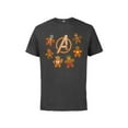 thumbnail image 1 of Marvel Avengers Gingerbread Cookies Holiday - Short Sleeve Cotton T-Shirt for Adults- Customized-Charcoal Heather, 1 of 4