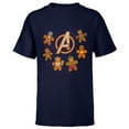 thumbnail image 1 of Marvel Avengers Gingerbread Cookies Holiday - Short Sleeve T-Shirt for Kids- Customized-Navy, 1 of 5