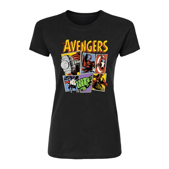 Marvel - Avengers Grid Retro - Juniors Fitted Short Sleeve Graphic T-Shirt