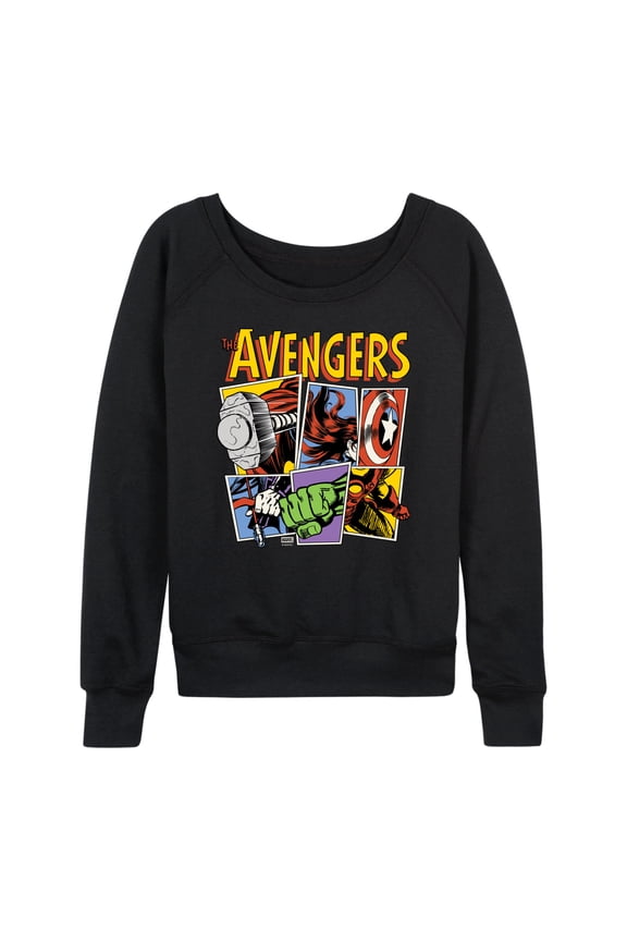- Avengers Grid Retro - Women's French Terry Long Sleeve Pullover