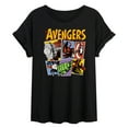 thumbnail image 1 of Marvel - Avengers Grid Retro - Women's Oversized Graphic T-Shirt, 1 of 4