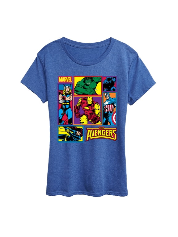 - Avengers Grid Women's Short Sleeve Graphic T-Shirt