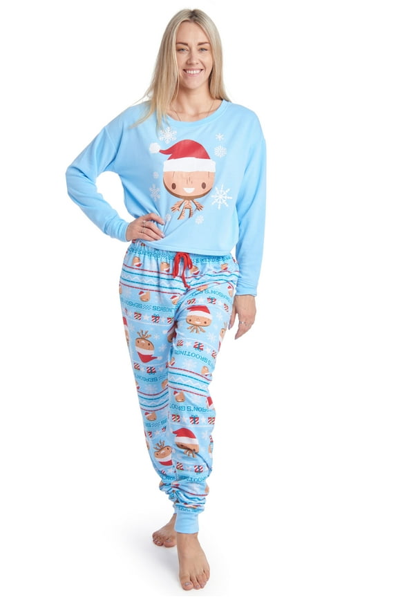 Avengers Groot Christmas Holiday Women's Fleece Pajama Shirt & Jogger Pants