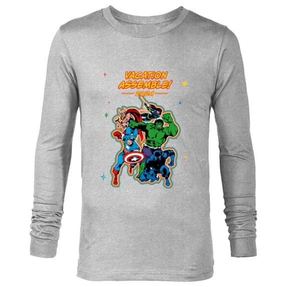 Marvel Avengers Group Trip Matching Vacation Assemble 2024 - Long Sleeve T-Shirt for Men - Customized-Athletic Heather