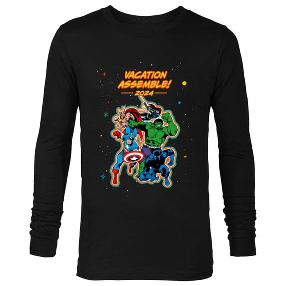 Marvel Avengers Group Trip Matching Vacation Assemble 2024 - Long Sleeve T-Shirt for Men - Customized-Black