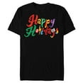 thumbnail image 1 of Marvel Avengers Happy Holidays Standard - Short Sleeve Blended T-Shirt for Adults – Customized-Black, 1 of 5