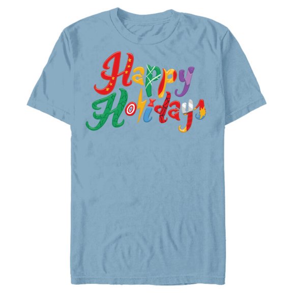 Marvel Avengers Happy Holidays Standard - Short Sleeve Blended T-Shirt for Adults – Customized-Ocean Blue