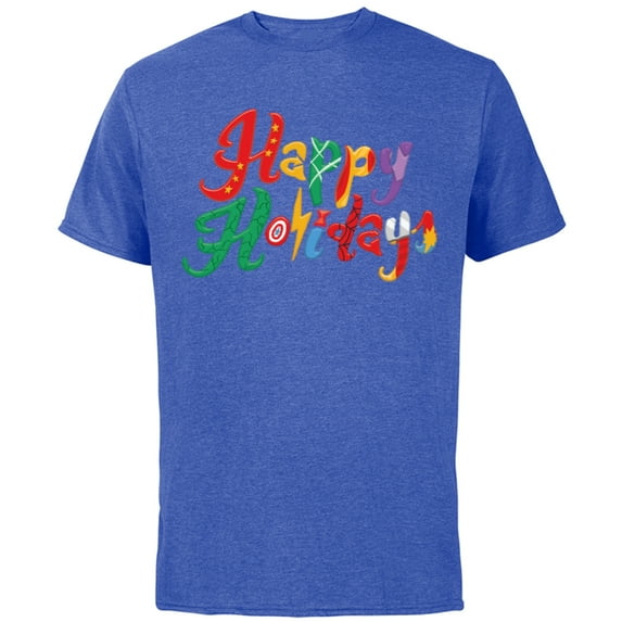 Marvel Avengers Happy Holidays Standard - Short Sleeve Cotton T-Shirt for Adults - Customized-Royal Heather