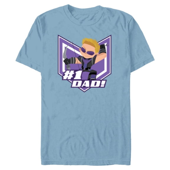 Marvel Avengers Hawkeye #1 Dad Birthday Father’s Day - Short Sleeve Blended T-Shirt for Adults - Customized-Ocean Blue