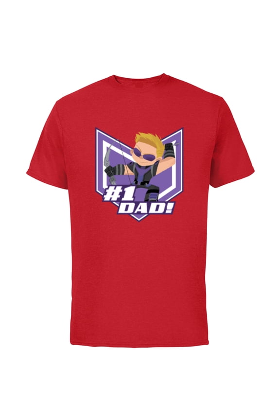 Avengers Hawkeye #1 Dad Birthday Father’s Day - Short Sleeve Cotton T-Shirt for Adults - Customized-Red