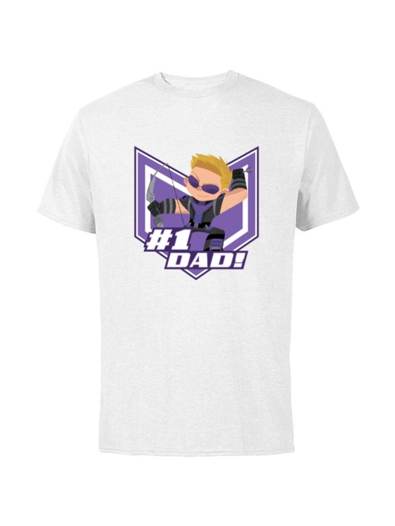 Avengers Hawkeye #1 Dad Birthday Father’s Day - Short Sleeve Cotton T-Shirt for Adults - Customized-White