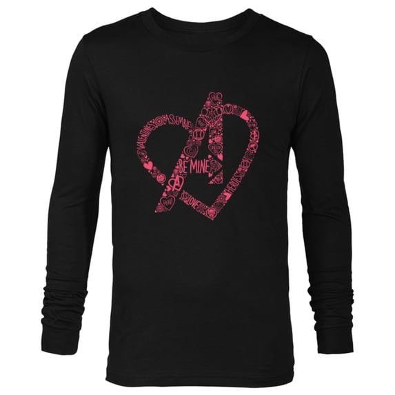 Marvel Avengers Heart Logo Valentine's Day - Long Sleeve T-Shirt for Men - Customized-Black