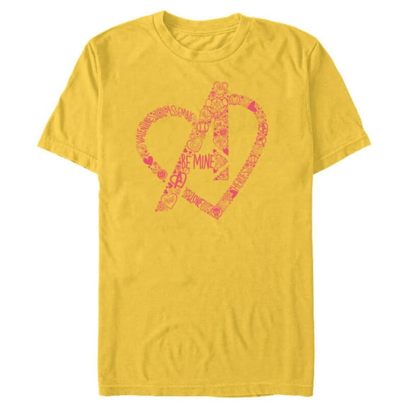 Marvel Avengers Heart Logo Valentine's Day - Short Sleeve Blended T-Shirt for Adults - Customized-Yellow