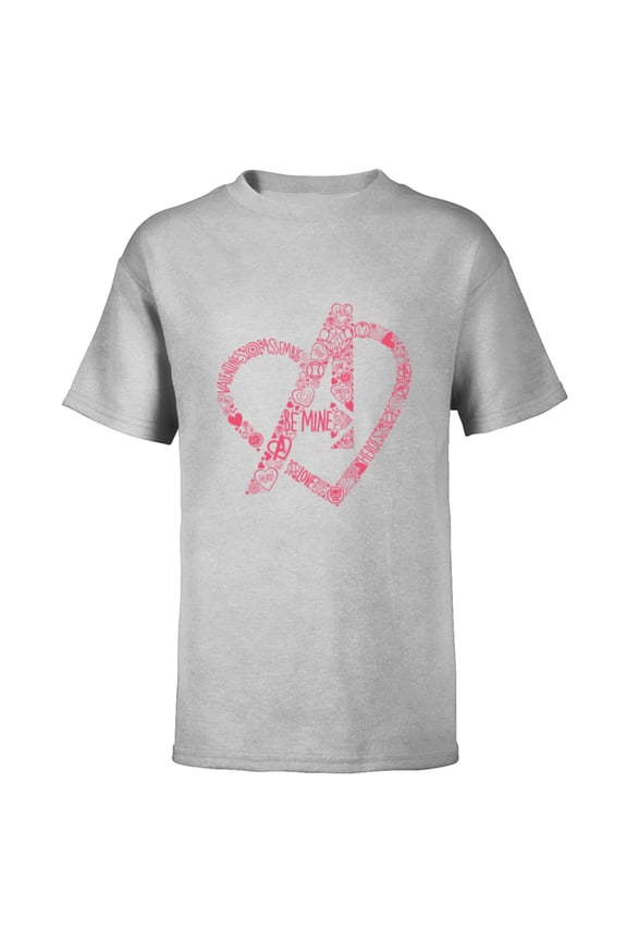 Avengers Heart Logo Valentine's Day - Short Sleeve T-Shirt for Kids - Customized-Athletic Heather