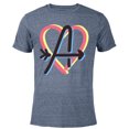 thumbnail image 1 of Marvel Avengers Heart Valentine’s Day - Short Sleeve Blended T-Shirt for Adults – Customized-Navy Heather, 1 of 5
