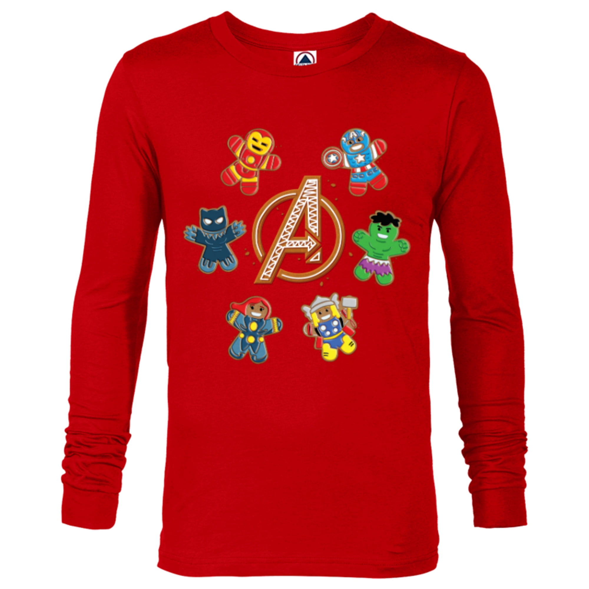 Marvel Avengers Holiday Christmas Gingerbread People & Logo Long