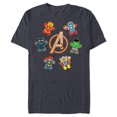 thumbnail image 1 of Marvel Avengers Holiday Christmas Gingerbread People & Logo - Short Sleeve Blended T-Shirt for Adults - Customized-Navy Heather, 1 of 5